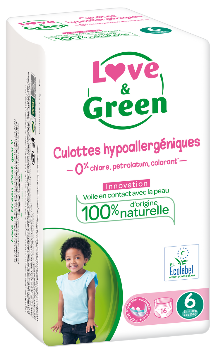 Culottes hypoallergéniques taille 6 Love & Green
